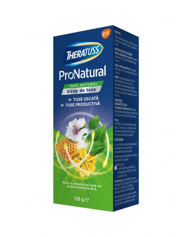 Sirop de tuse Theratuss ProNatural, 128 g, Gsk