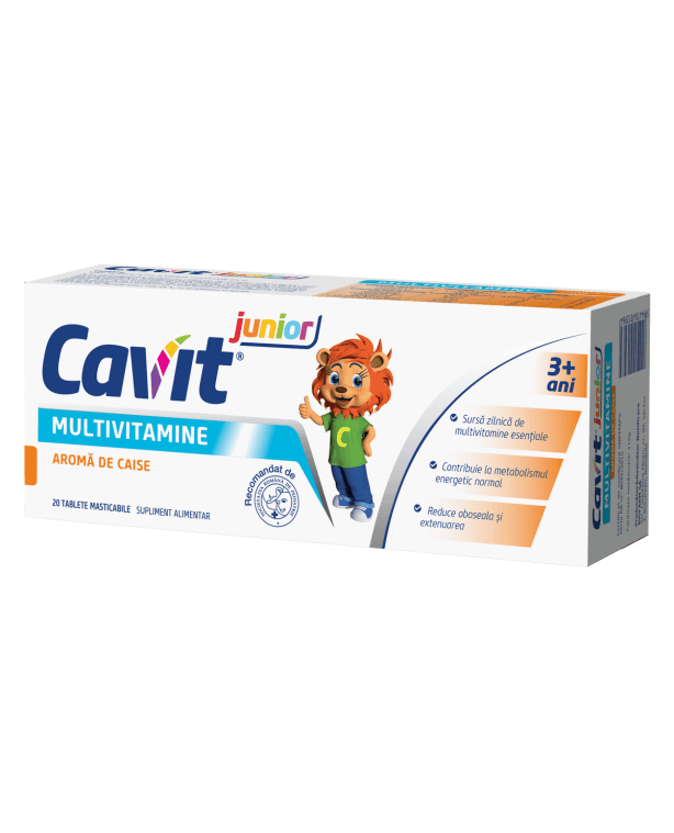 Cavit junior multivitamine aroma de caise x 20 tablete masticabile