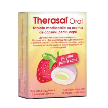 Therasal Oral pentru copii capsuni x 18 compr. Masticabile